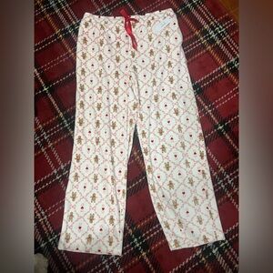 Floral Print Pajama Pants - Red and Cream